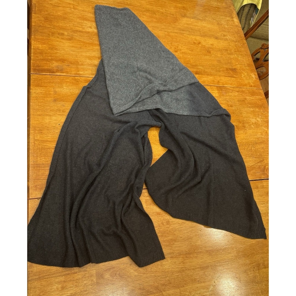 CLAUDIA NICHOLE 100% Cashmere Scarf Gray And Black OmbréOMBRE 21" X 96